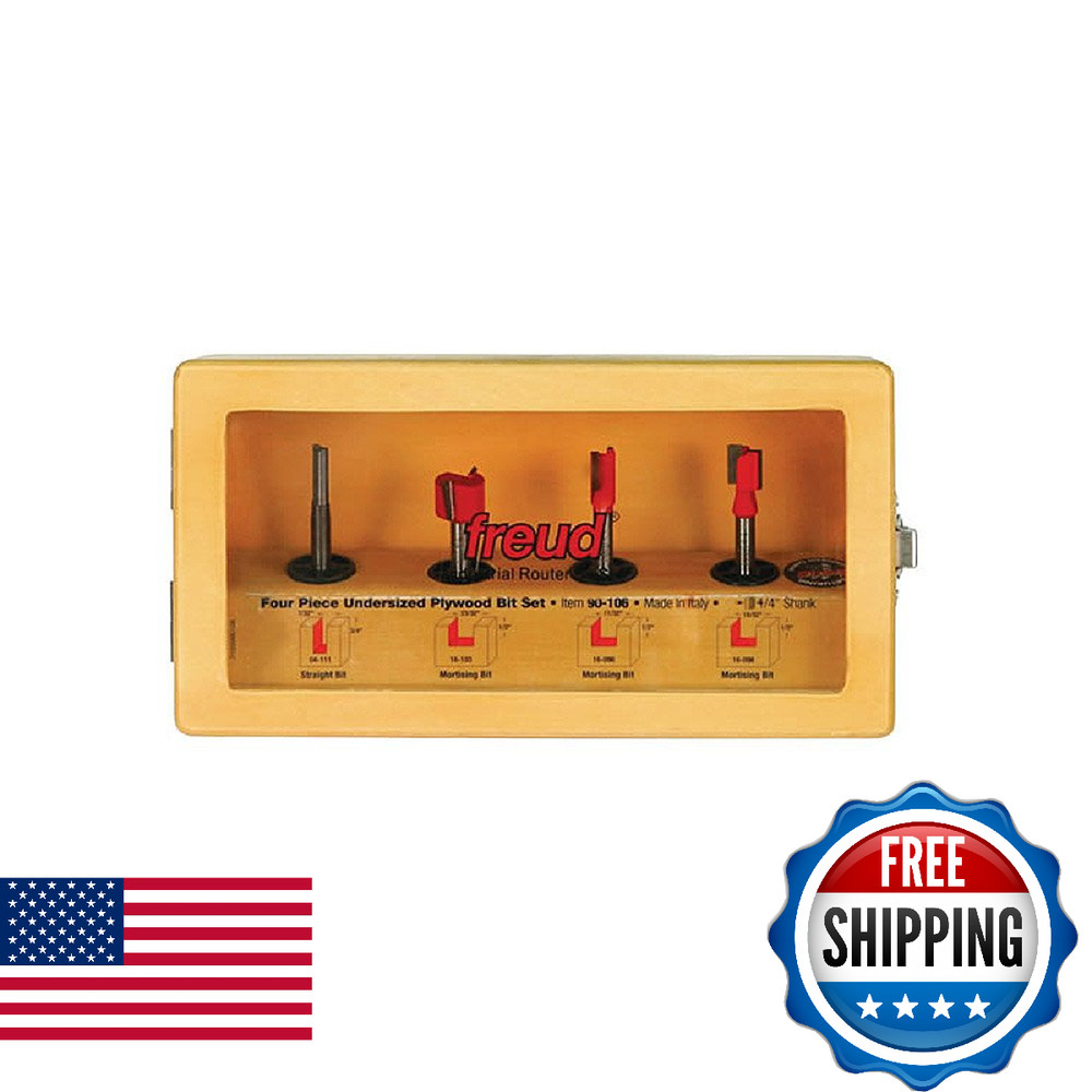 4 Piece Undersized Plywood Drill Bit Set 1/4 inch Shank