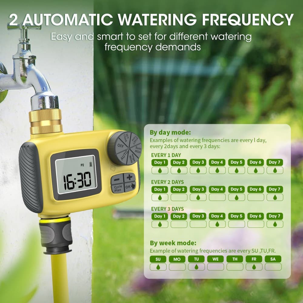 Programmable Water Timer, Sprinkler Timer, Hose Brass Faucet Timer for Garden US