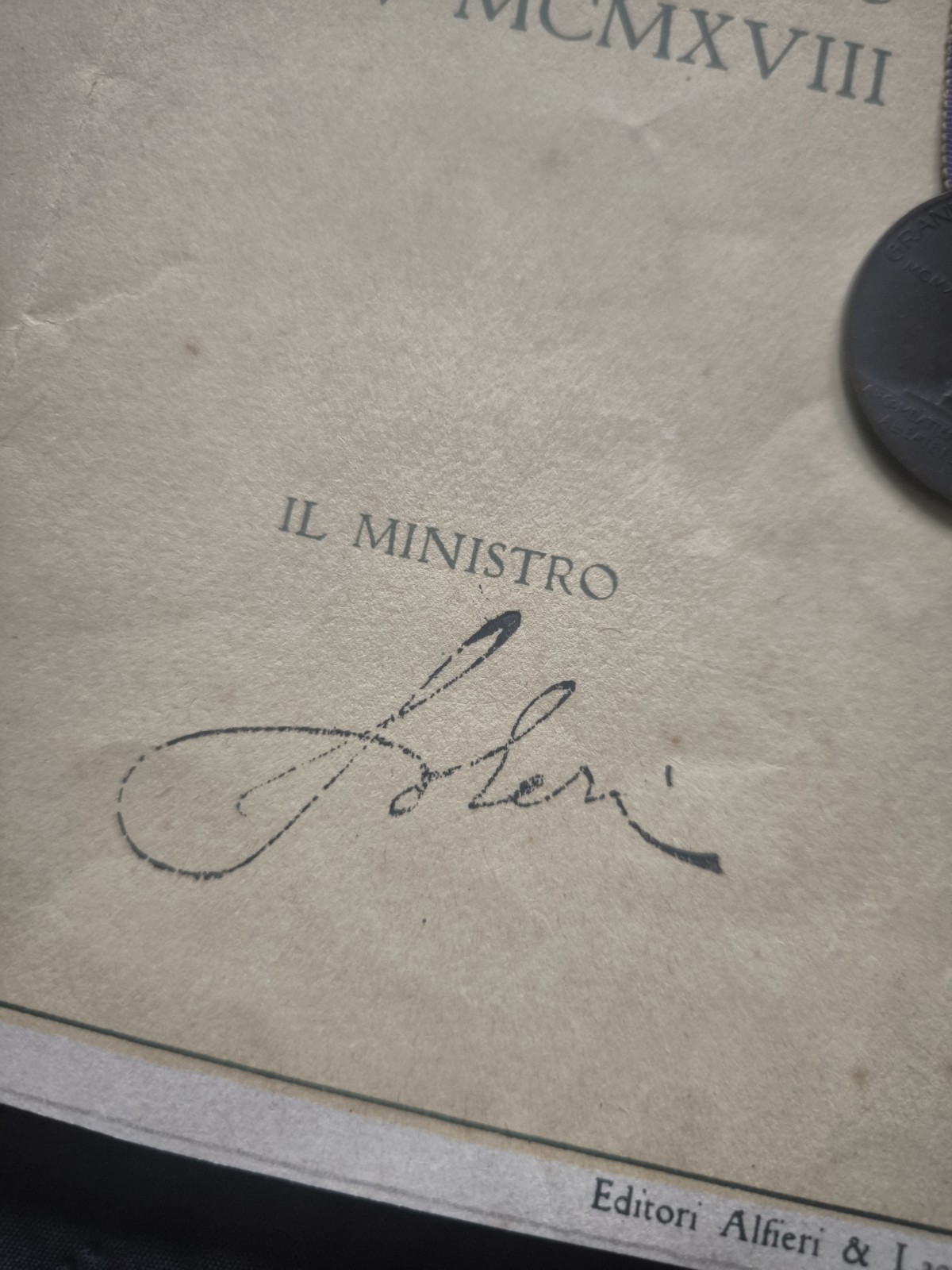 Ww1 Italian Carso-Isonzo Victory Medals with Award Reali Carabinieri Captain