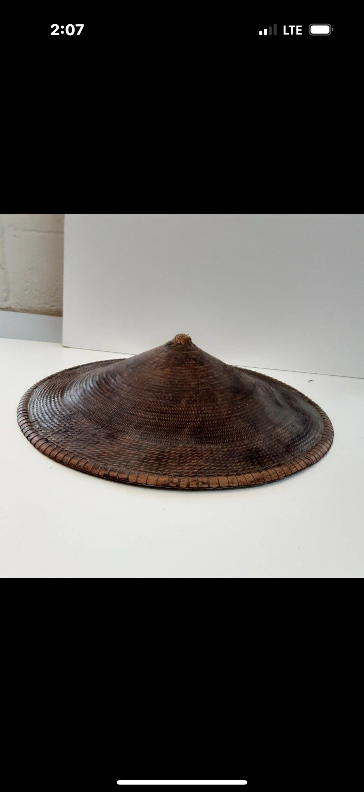 Authentic Japanese Conical Asian Samurai Coolie Antique Ninja Warrior Sun Hat