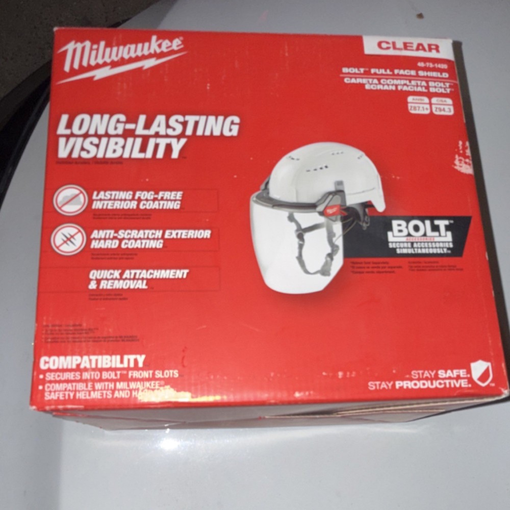 Milwaukee BOLT Full Face Shield (CLEAR)
