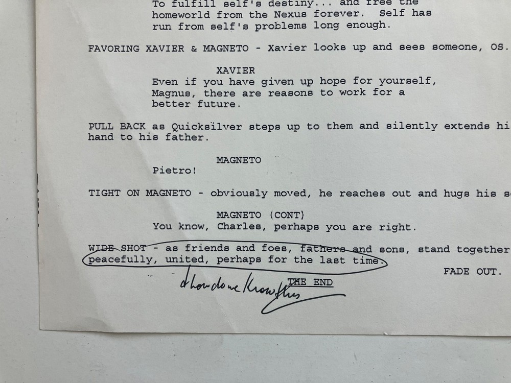 X-MEN AUTHENTIC 1st DRAFT SCRIPTS 'PHALANX COVENANT' Pts 1 & 2 + STUDIO TOPSHEET