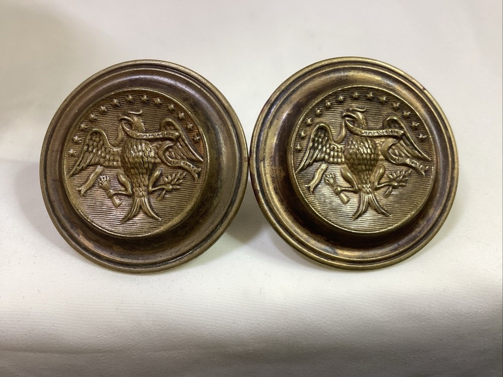 2 Antique 13 STAR EAGLE BRASS HEPPLEWHITE Style DRAWER PULLS