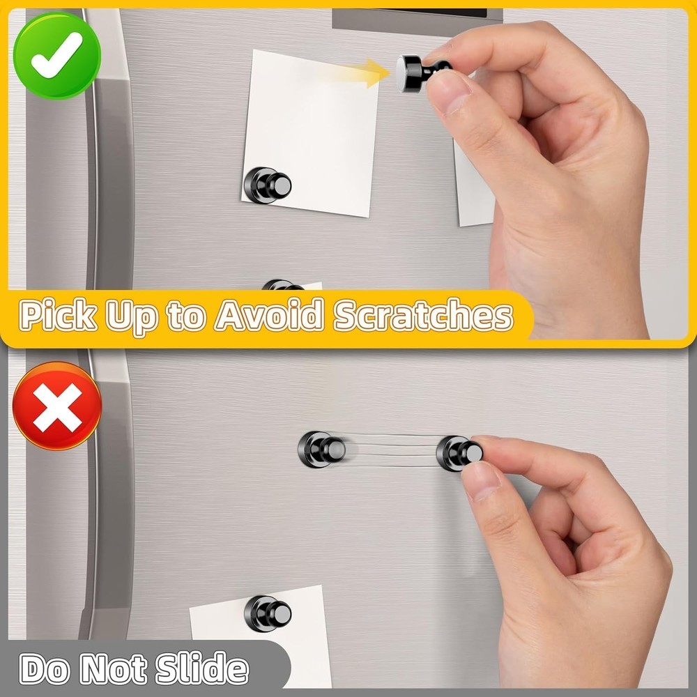 16 Pcs Small Magnets, Strong, Refrigerator, Locker, Black