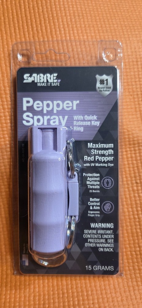 Sabre Red Pepper Spray with Quick Release Key Ring - Lavender