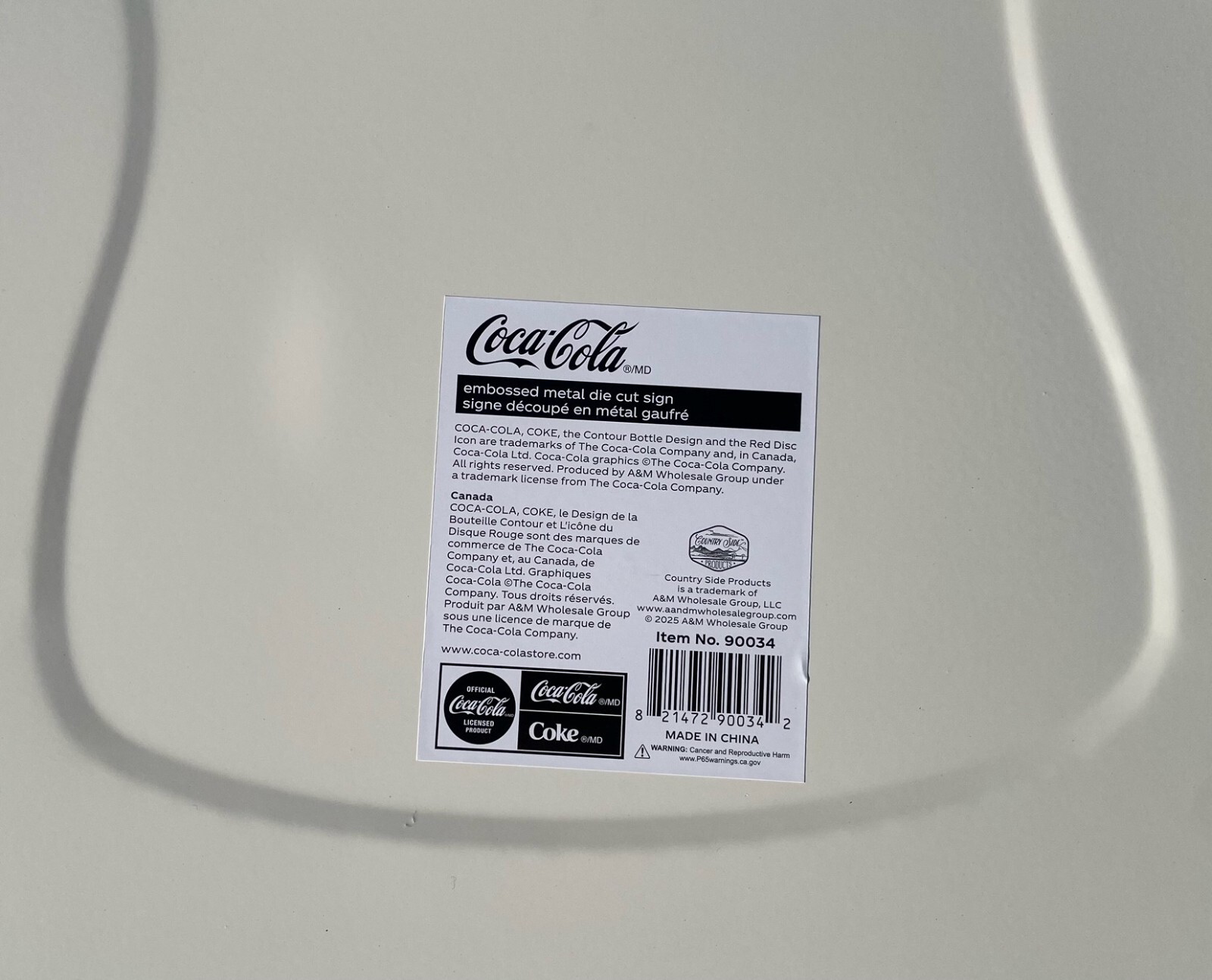 LARGE 36IN Classic Coke Glass Bottle Coca-Cola Antique Style METAL Hanging Sign