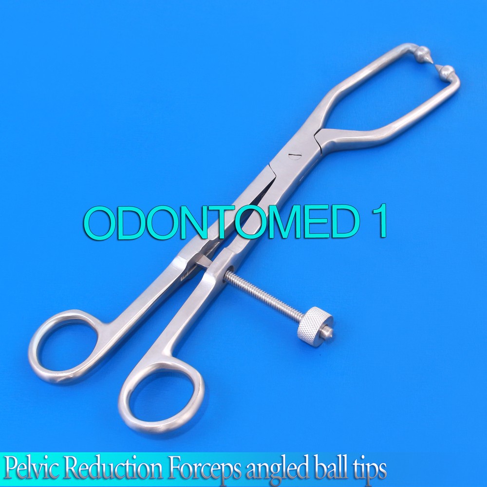 Pelvic Reduction Forceps 9 ½” angled short ball tips