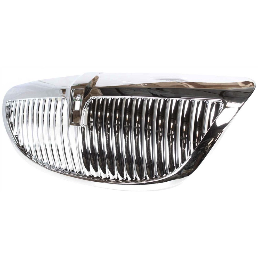 Grille For 03-11 Lincoln Town Car Chrome Shell and Insert with emblem provision