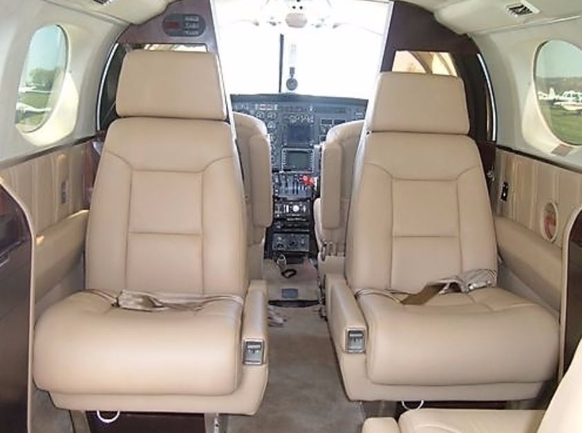 Beechcraft King Air 200 custom leather interior