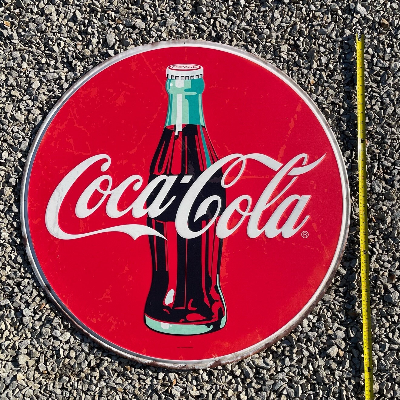 LARGE 36IN Classic Coke Glass Bottle Coca-Cola Antique Style METAL Hanging Sign