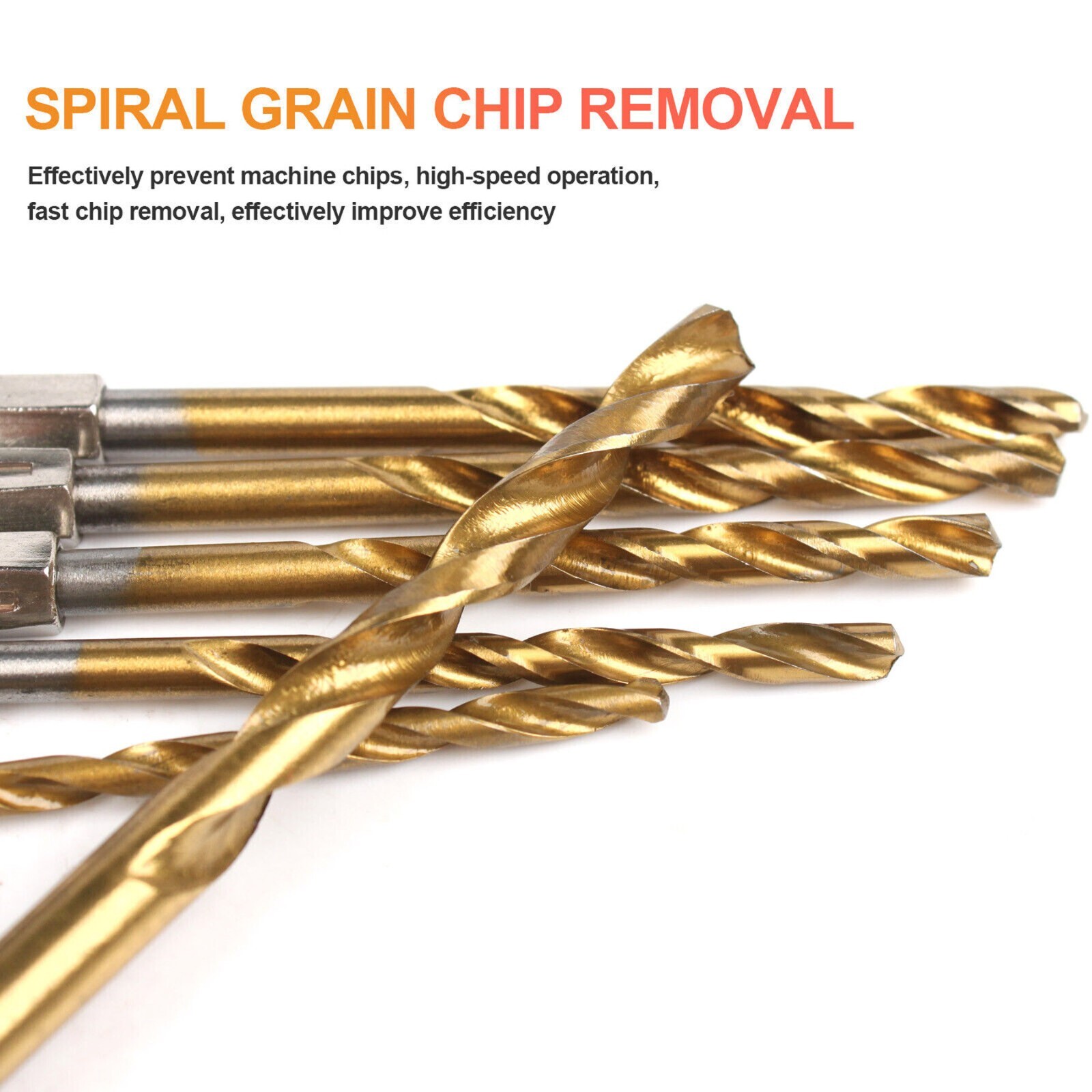 32pc 1/4'' Hex Shank Titanium Coated Steel DRILL BIT Set Metal Wood Quick Change