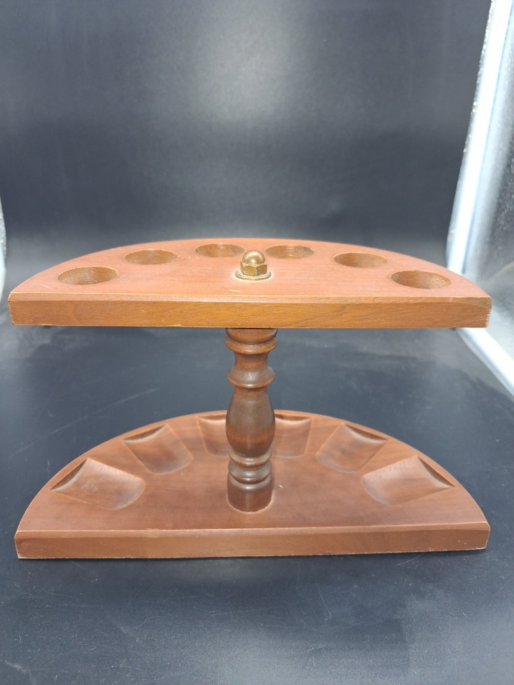 MCM Walnut Half Moon 6 Pipe Rack Nice!
