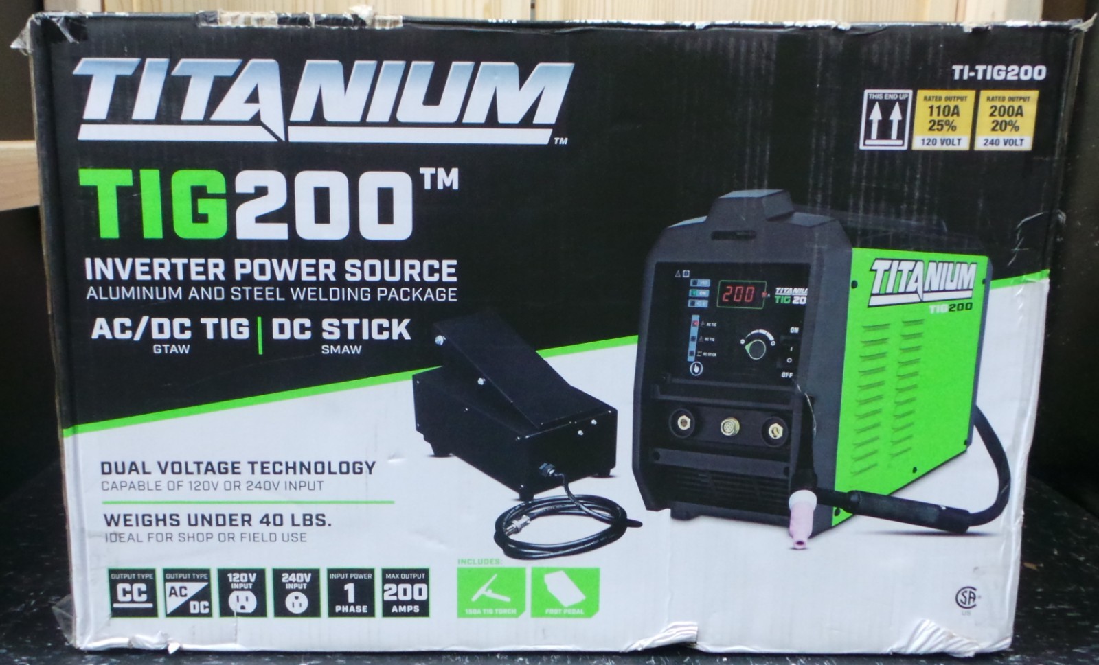 TITANIUM TI-TIG200 Professional AC/DC TIG Welder 120V or 240V Input -56825 - NEW