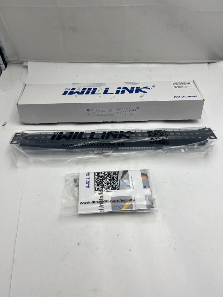 OEM Iwillink Cat6 RJ45 Rackmount Wall Mount Patch Panel Black