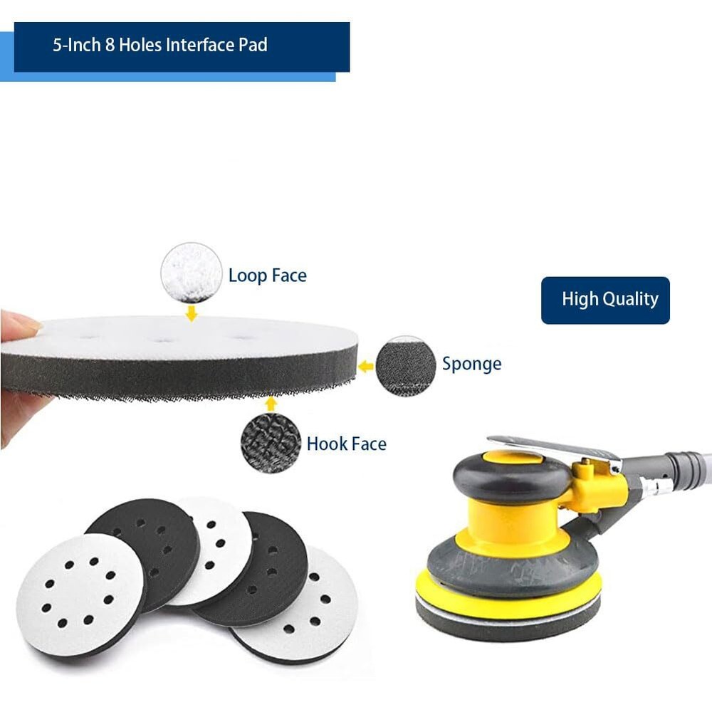 2Pcs 5 inch Hook Loop Soft Foam Interface Sanding Disc Sander Buffer Backing Pad