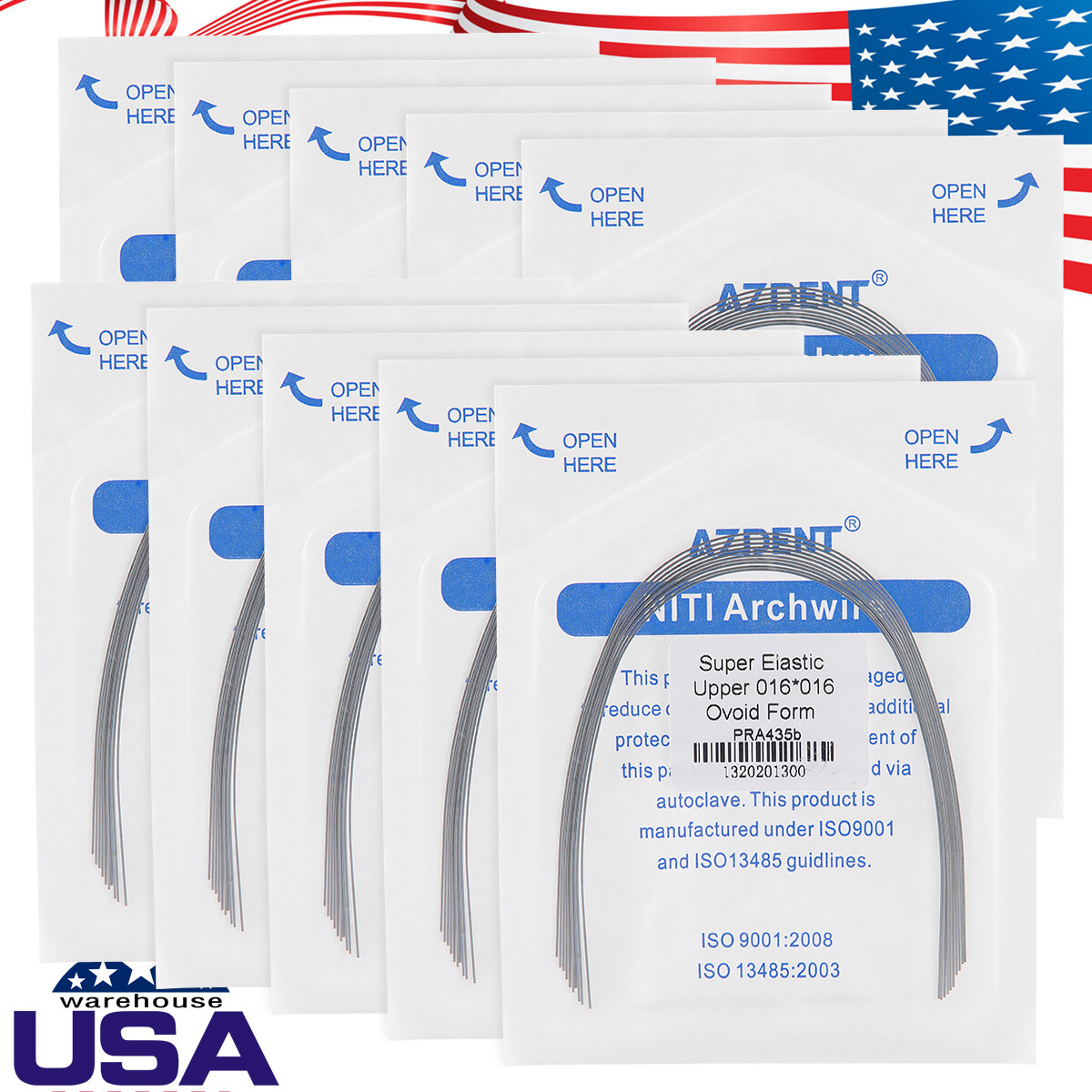 ortodoncia dental súper elástica niti arco cables Forma ovoide rectangular