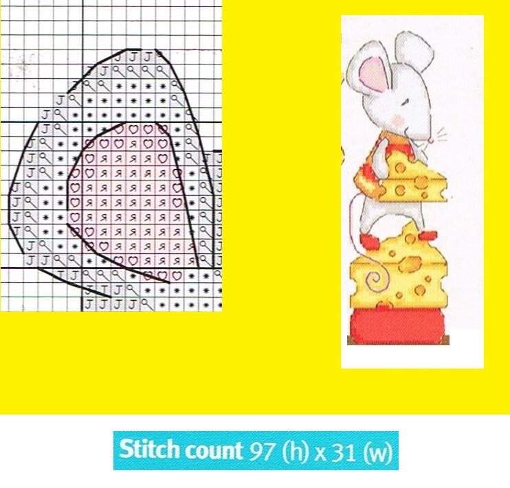 " MOUSE "  CROSS STITCH  BOOKMARK PATTERN ONLY