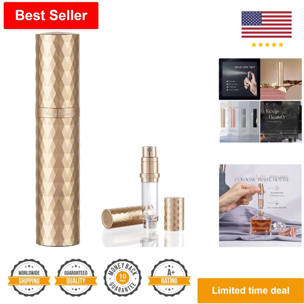 Refillable Perfume Atomizer - Portable, Lightweight, Mist Spray - 0.17fl.oz/5ml