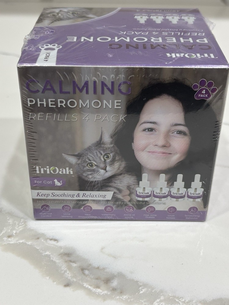 Tri-Oak Cat Calming Pheromone 4 Diffuser Refills SEALED