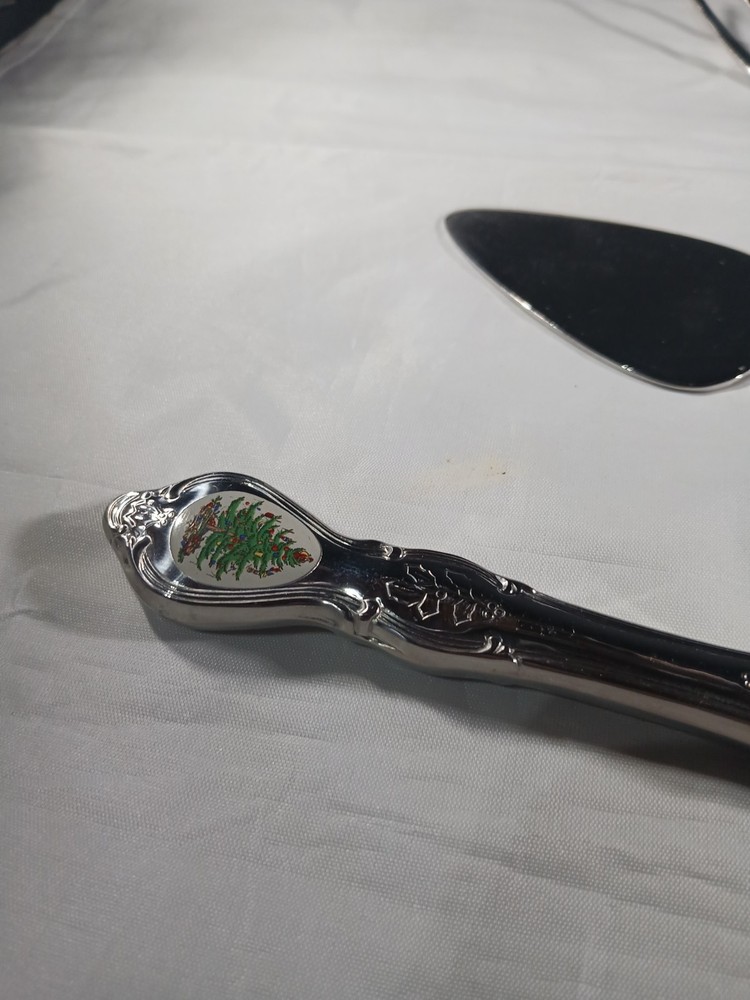 Spode Christmas Tree Serving Utensil Set 4 Piece Fork.knife.grader.cake Server