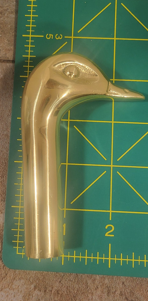 Vintage Cast Brass Duck Fireplace Tool Replacement Handle/M3