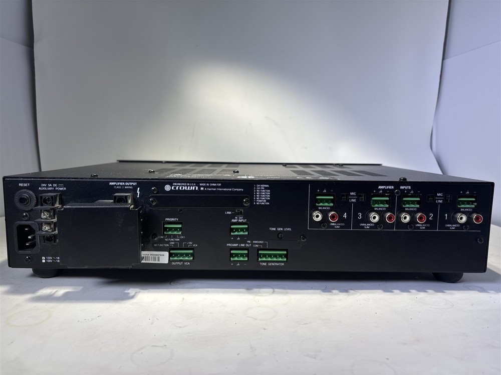 Crown 1160MA 4 Input Commerical Audio Mixer Amplifier