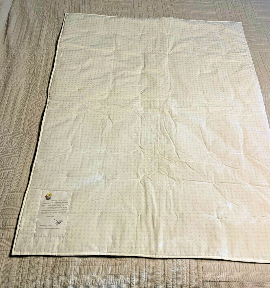 QUILT 52" X 40" PATCHWORK BLANKET DRAGONFLY QUILTERS THROW LAP HANDMADE KNOTTED