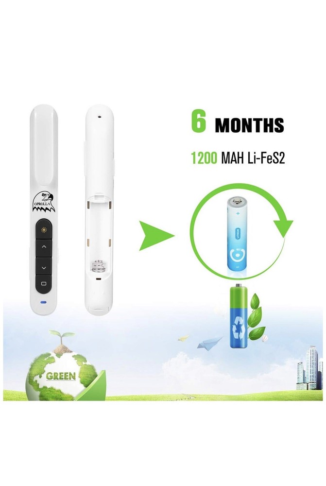 Presentation Clicker with Laser Pointer, Volume Control Wireless Presenter