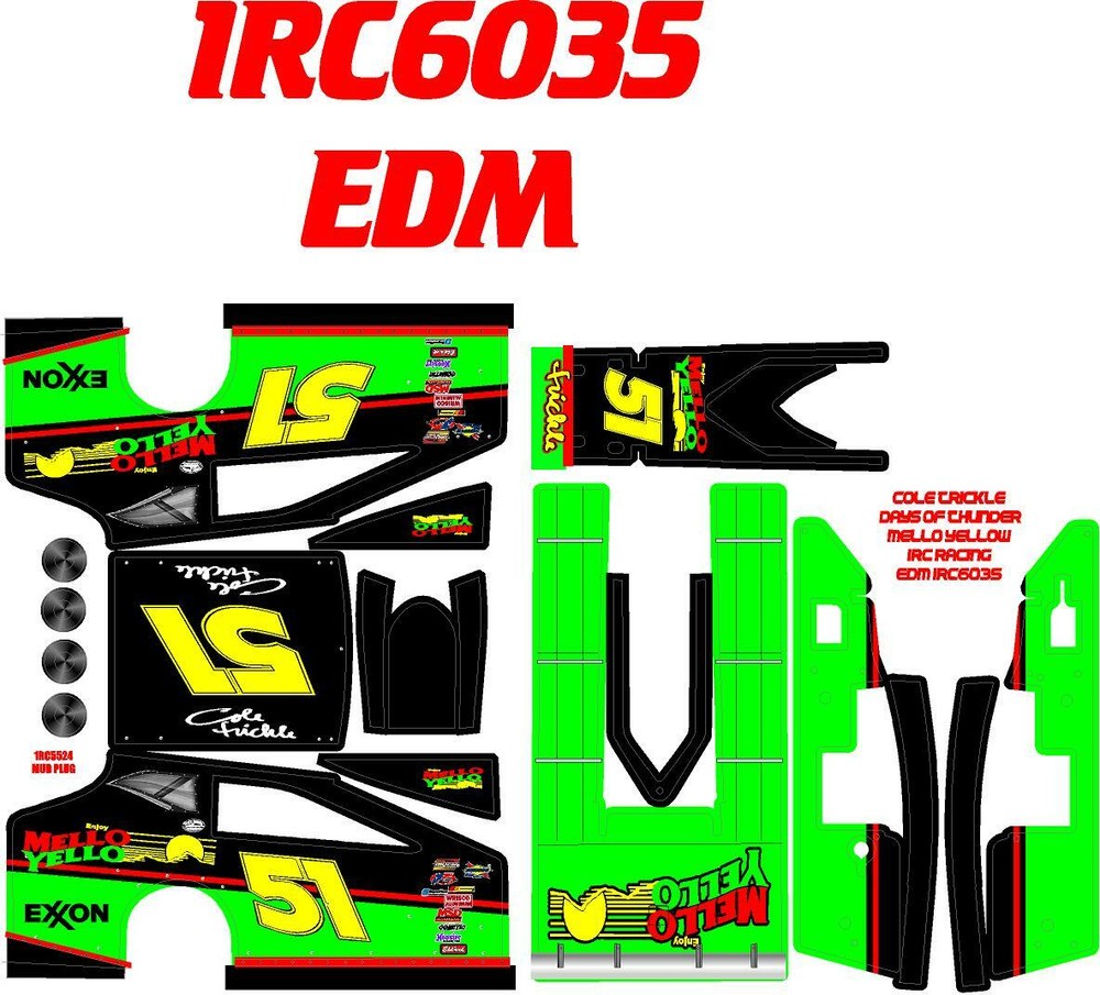 1RC EDM  WRAP 1X18 SCALE COLE TRICKLE MELLO YELLOW THEME WRAP