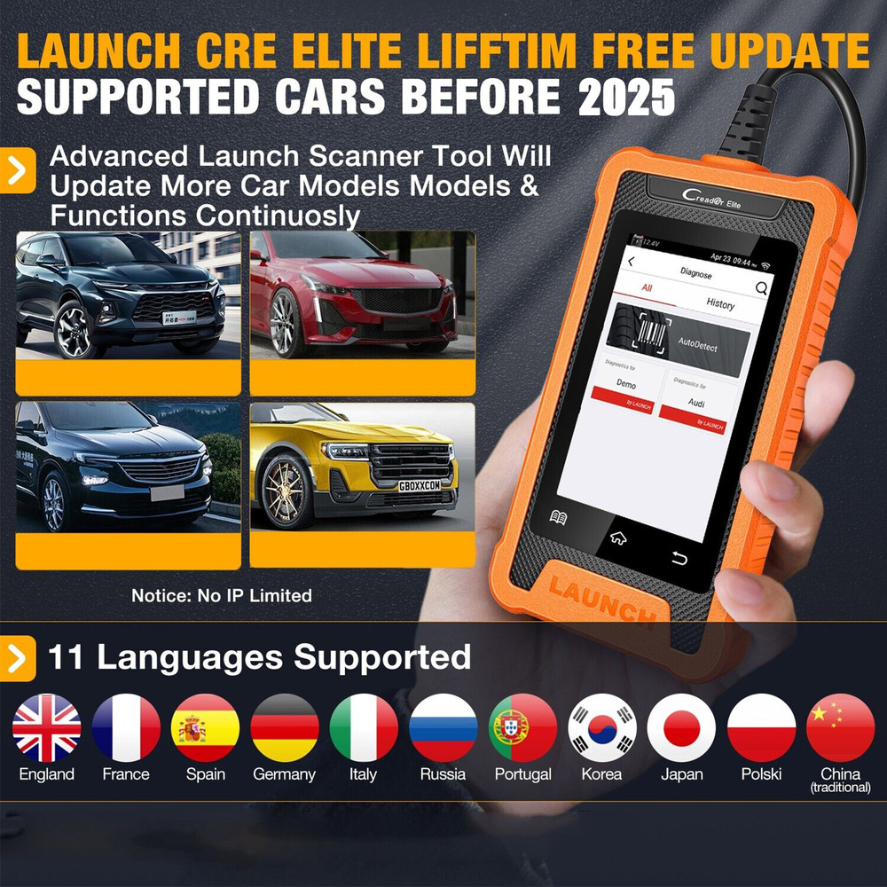 LAUNCH Creader Elite For Ford OBD2 Scanner Car Diagnostic Tool ECU Coding IMMO