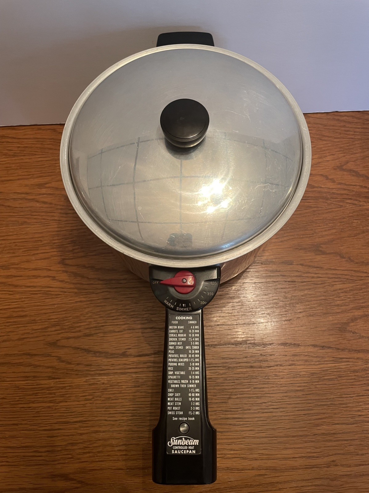 Vintage Sunbeam SP-5 Controlled Heat Saucepan 5-Qt w/ Lid & Manual Tested Works