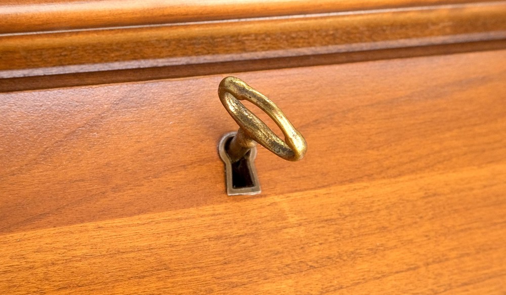 American Solid Cherry 4 Drawers Drop Front Secretary Desk Solid Brass Pulls MINT
