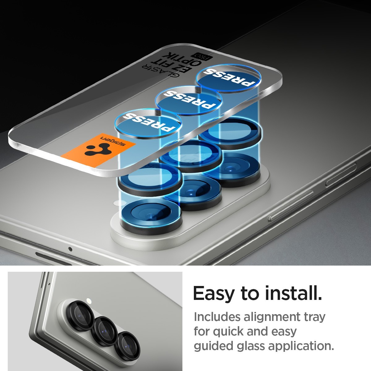 For Galaxy Z Fold 7 | Spigen [Glas.tR EZ Fit Optik Pro] Camera Lens Protector