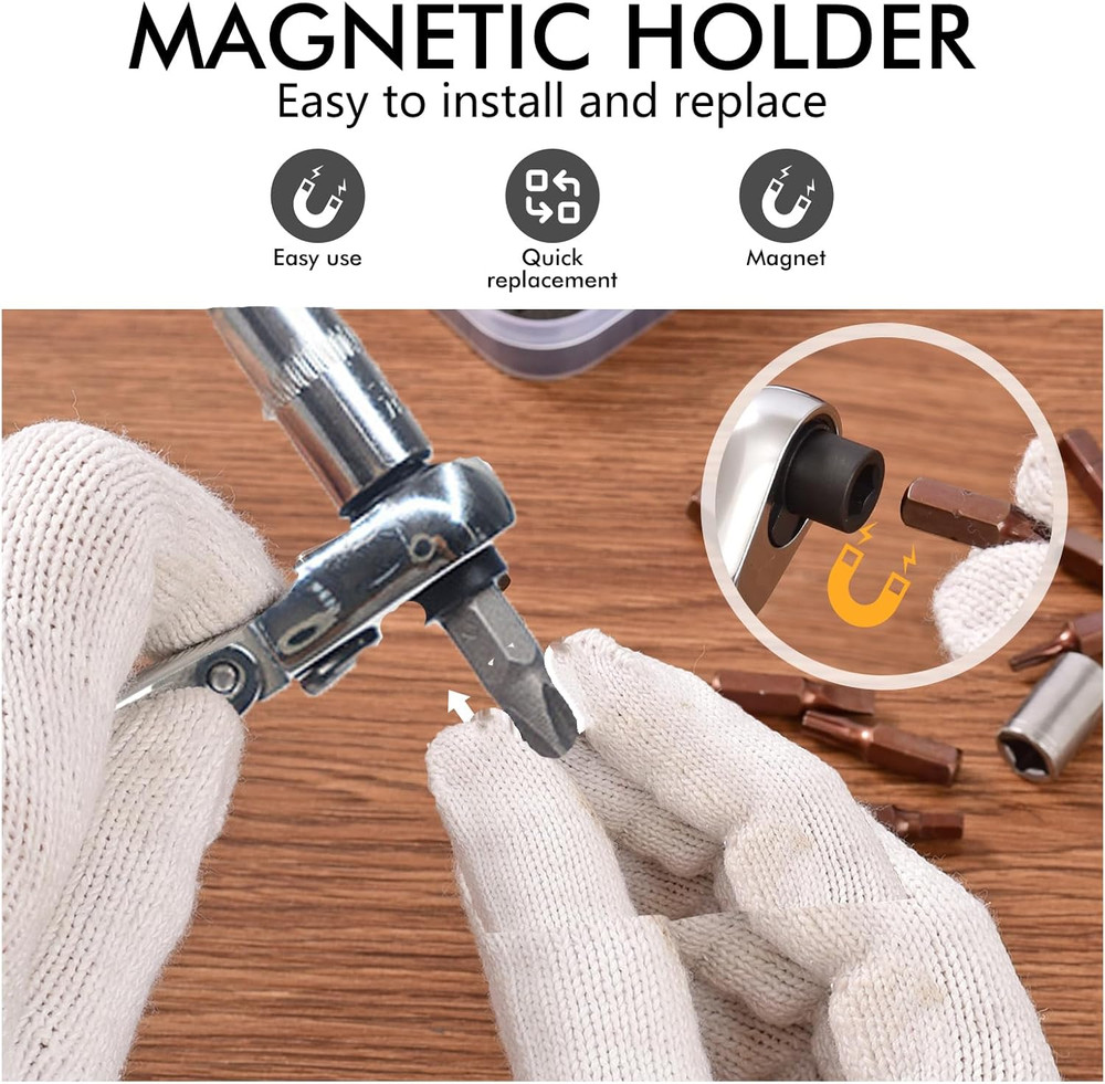 Mini Ratchet Screwdriver Set, Right Angle Screwdriver Set with 1/4 Mini Flex Rat