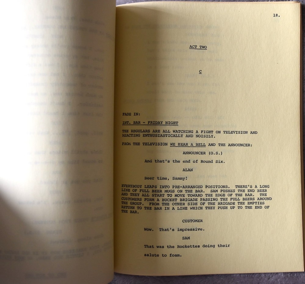 1983 Cheers (The Homicidal Ham) Original Screenplay Script