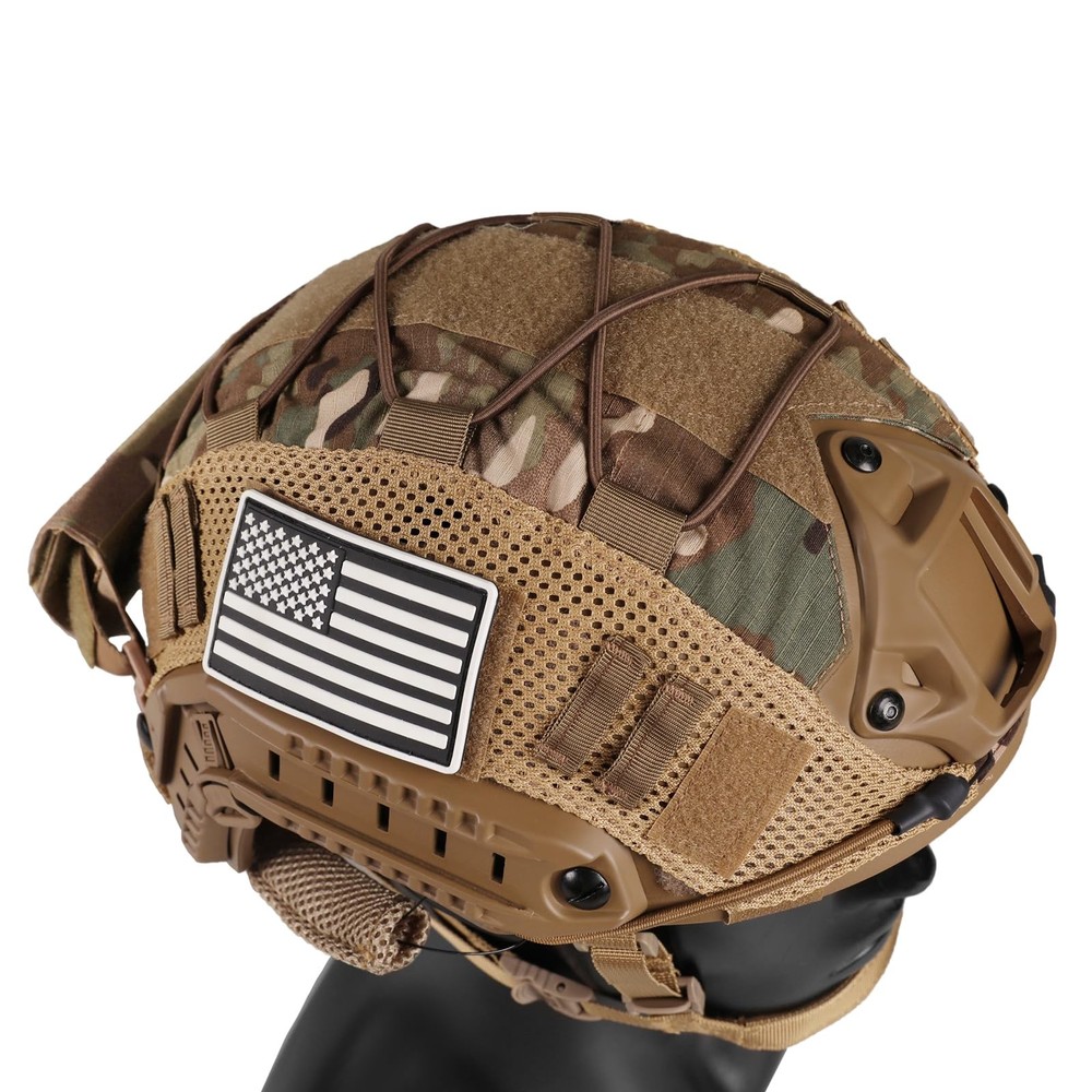 ClrfZebr Adjustable Tactical Helmet with Counterweight Pouch & Medium, CP
