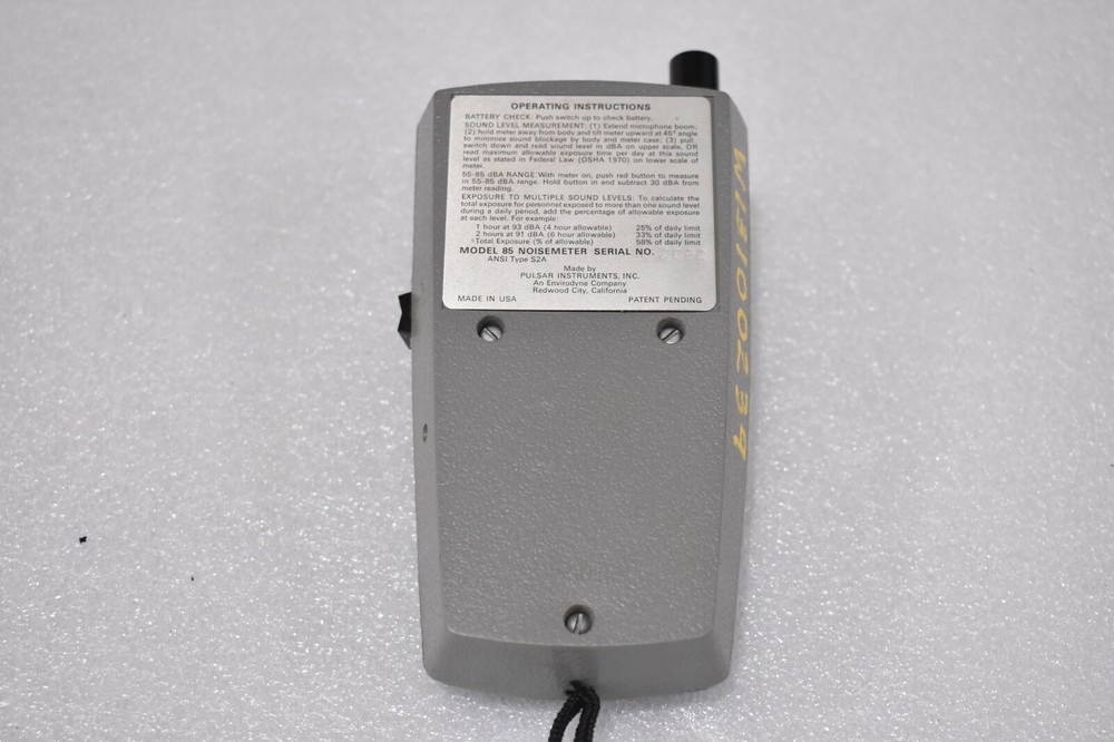 PULSAR INSTRUMENTS MODEL 85 SOUND LEVEL METER (NOISEMETER) 85-115Dba