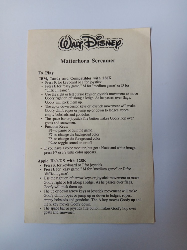 Commodore 64/128 Matterhorn Screamer Computer Software Tested/Works Box Damage