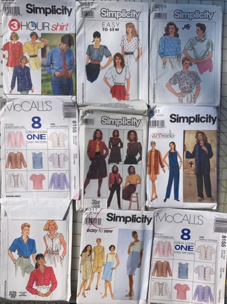 9 different Clothing Sewing Pattern Lot #3
