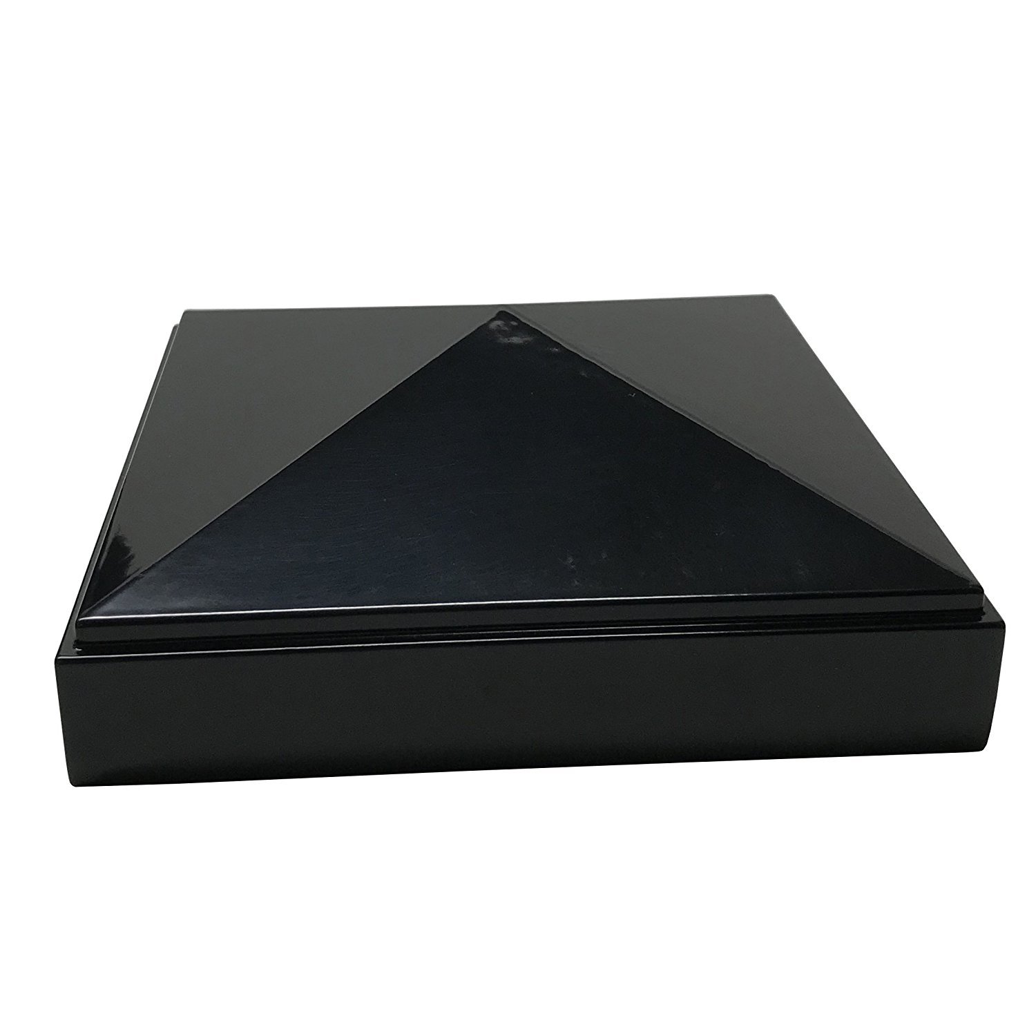 4" x 4" Decorex Hardware Aluminium Pyramid Post Cap for Metal Posts - Black