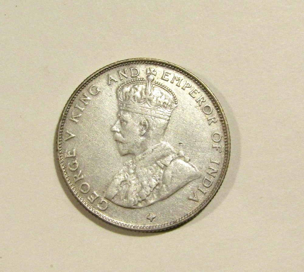 Straits Settlement 1920 50 Cents Silver Coin