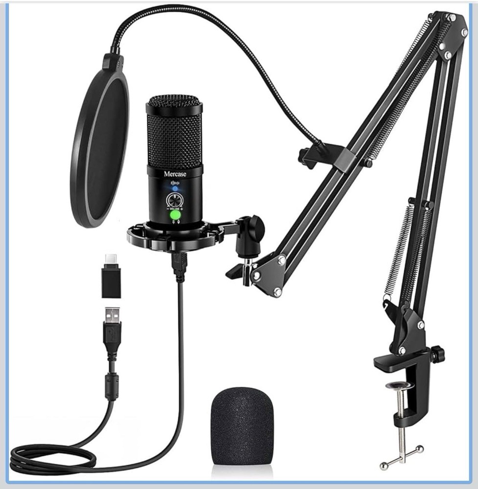 Mercase USB Microphone for PC Plug & Play with MUTE Button