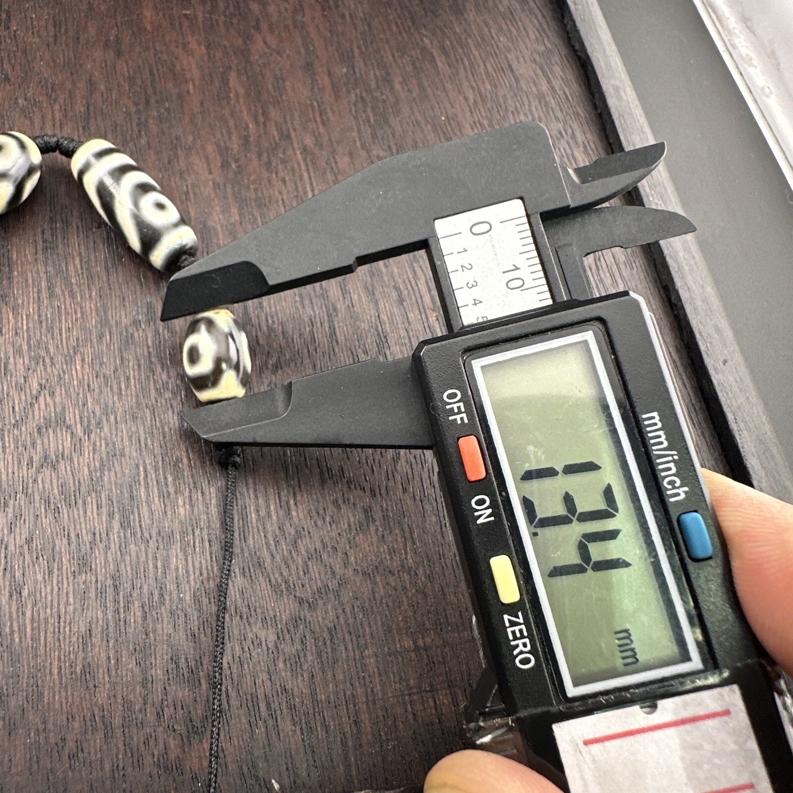 Indo Tibetan Agate 2 Eyes in Square Agate Stone Dzi Beads Amulet