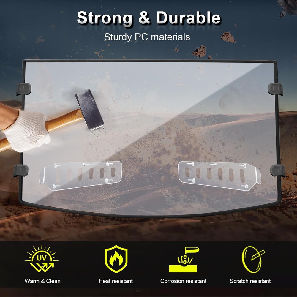 Scratch Resistant Vented Full Windshield for Polaris Ranger