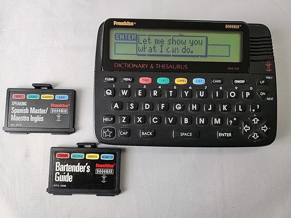Franklin Bookman MWS-840 Electronic Speaking Dictionary +Spanish +Bartender Book