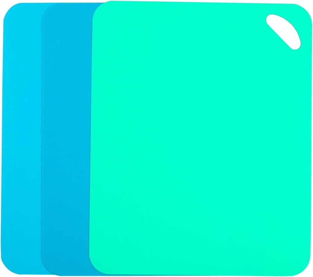 Plastic Flexible Cutting Mats for Kitchen, Color Coded Chopping Board Set,