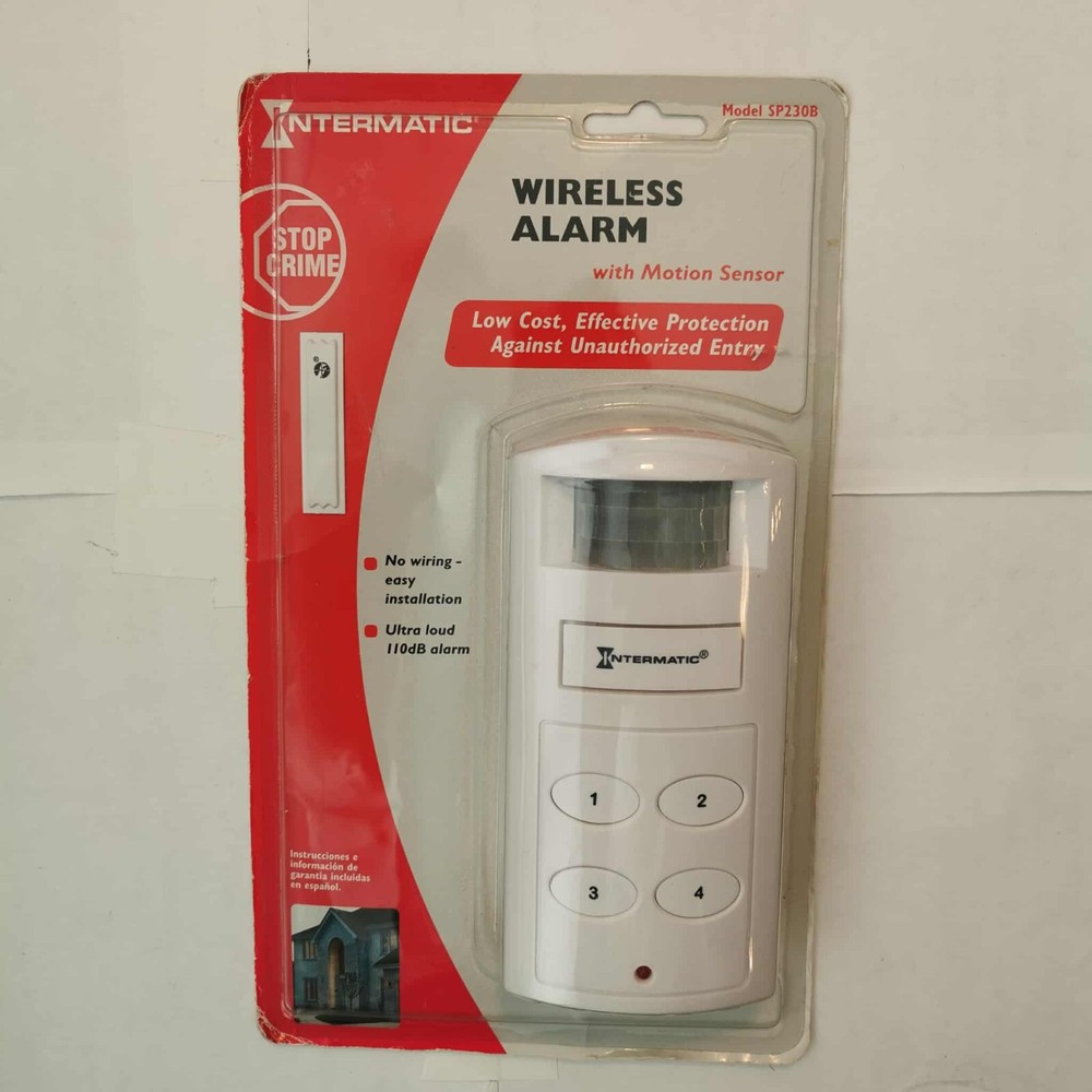 Intermatic Wireless Alarm SP230B Motion Sensor White Stop Crime
