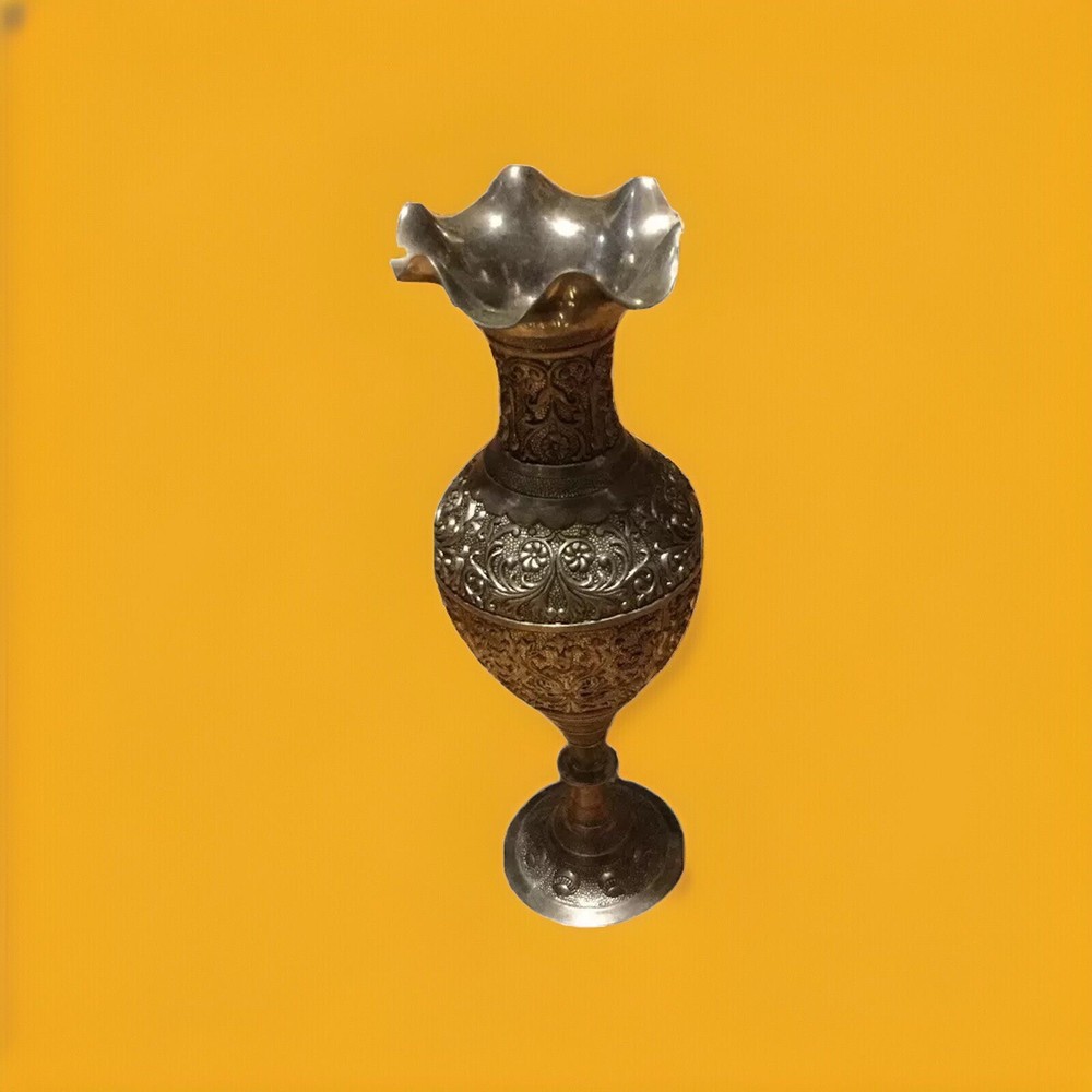 10”silver tones Emirati Vase