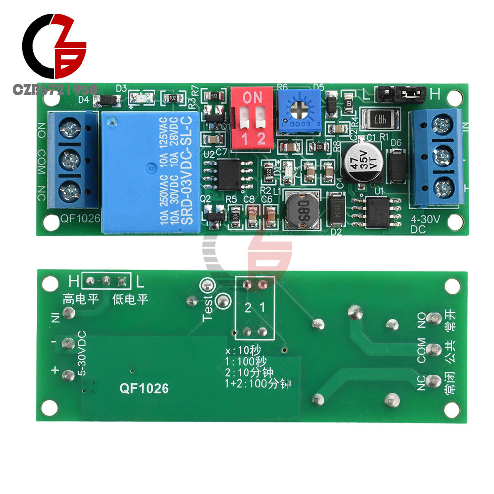 DC4-30V Power Adjustable Delay Relay Timer Control Module Trigger Delay Switch