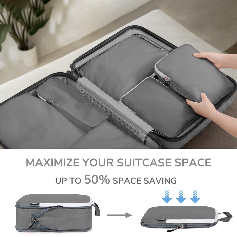 CherryNow Compression Packing Cubes, 7 Set Packing Cubes Compression, Travel ...